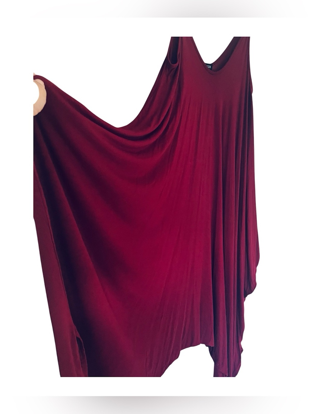 Burgundy Love Culture draped harem batwing jumpsuit OS